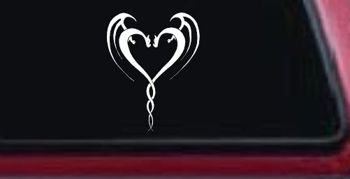 Tribal Dragon Heart Car or Truck Window Decal Sticker