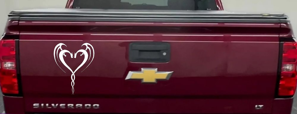Tribal Dragon Heart Car or Truck Window Decal Sticker