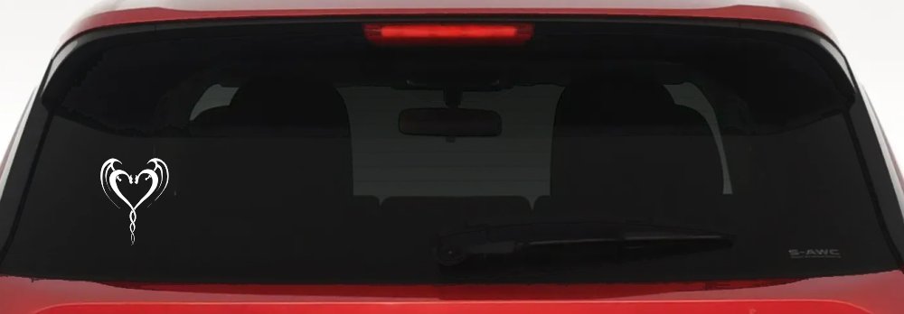 Tribal Dragon Heart Car or Truck Window Vinyl Decal Sticker (White)