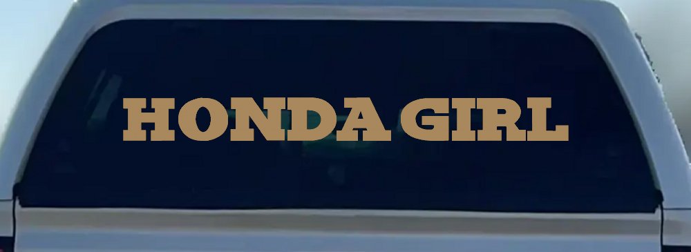 Honda Girl Car or Truck Window Vinyl Decal Sticker (Light Brown)