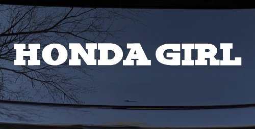 Honda Girl Car or Truck Window Vinyl Decal Sticker (White)