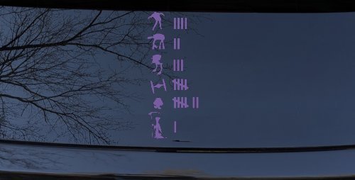 Zombie At At At St Tie Fighter Goomba Grim Reaper Keeping Count Funny Car or Truck Window Vinyl Decal Sticker (Purple)