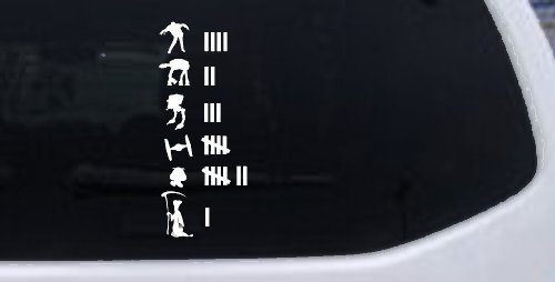 Zombie At At At St Tie Fighter Goomba Grim Reaper Keeping Count Funny Car or Truck Window Decal Sticker