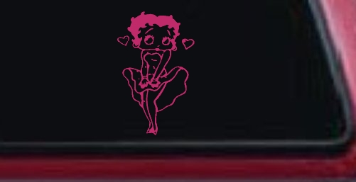 Betty Boop Skirt Lady Biker Cartoons Car or Truck Window Decal Sticker