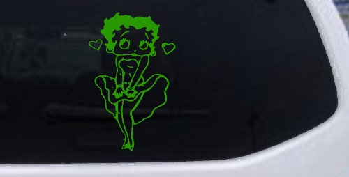 Betty Boop Skirt Lady Biker Cartoons Car or Truck Window Decal Sticker