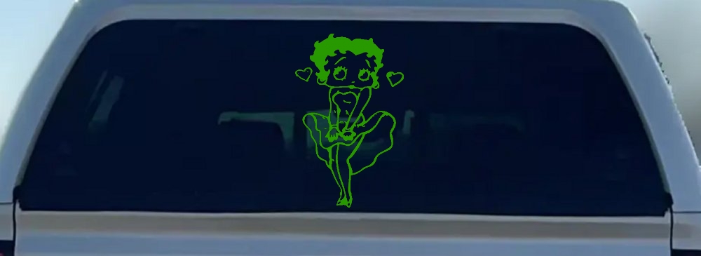 Betty Boop Skirt Lady Biker Cartoons Car or Truck Window Decal Sticker