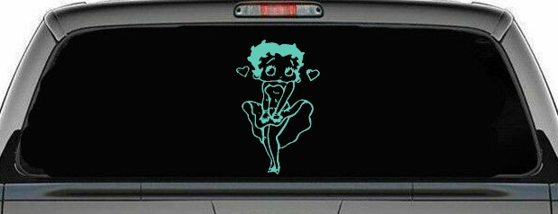 Betty Boop Skirt Lady Biker Cartoons Car or Truck Window Decal Sticker