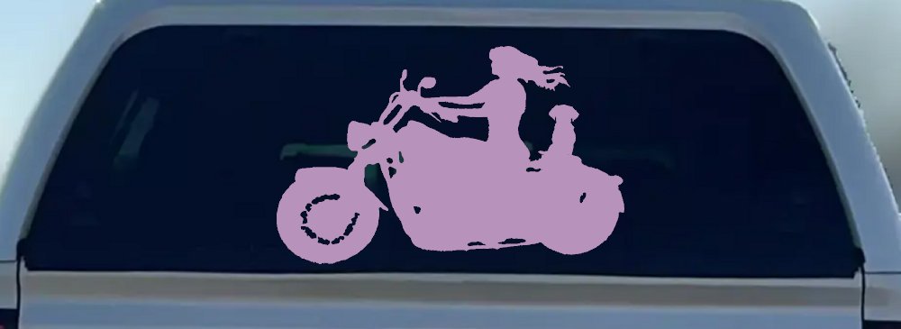 Women Biker With Jack Russell Terrier Car or Truck Window Decal Sticker