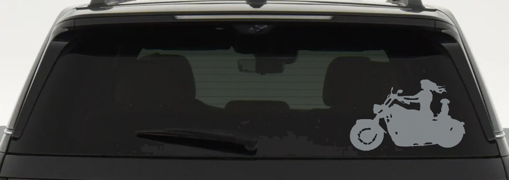 Women Biker With Jack Russell Terrier Car or Truck Window Decal Sticker
