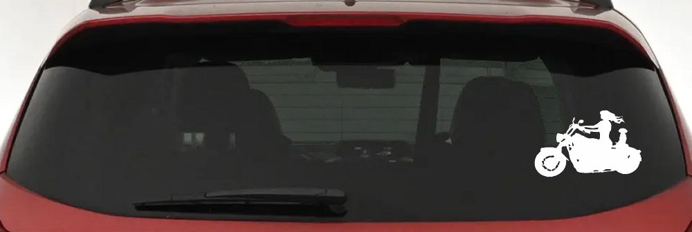 Women Biker With Jack Russell Terrier Car or Truck Window Decal Sticker