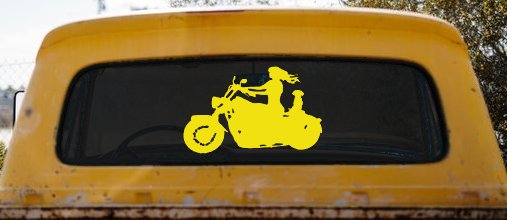Women Biker With Jack Russell Terrier Car or Truck Window Decal Sticker