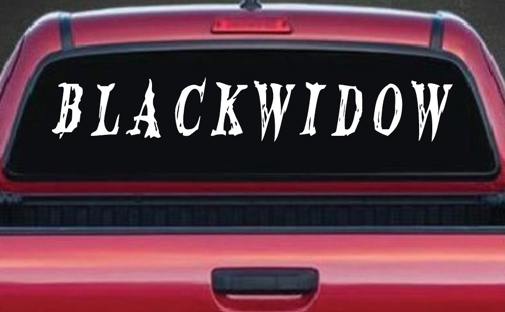 Blackwidow Car or Truck Window Decal Sticker (White)