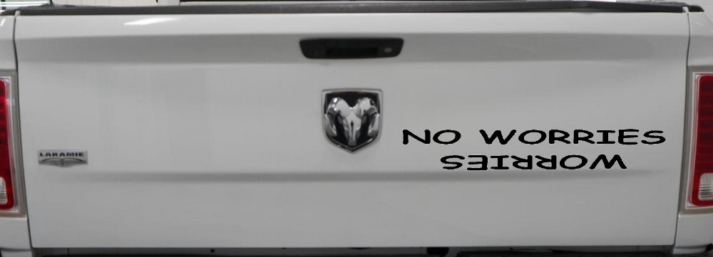 No Worries Car or Truck Window Decal Sticker (Black)
