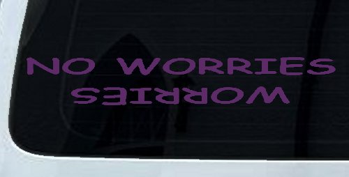 No Worries Car or Truck Window Decal Sticker (Violet)