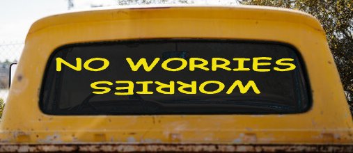 No Worries Car or Truck Window Decal Sticker (Yellow)