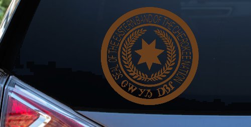 Seal of the Eastern Band of The Cherokee Nation Native American Indian Car or Truck Window Decal Sticker (Copper)