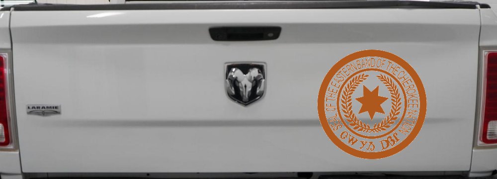 Seal of the Eastern Band of The Cherokee Nation Native American Indian Car or Truck Window Decal Sticker (Nut Brown)