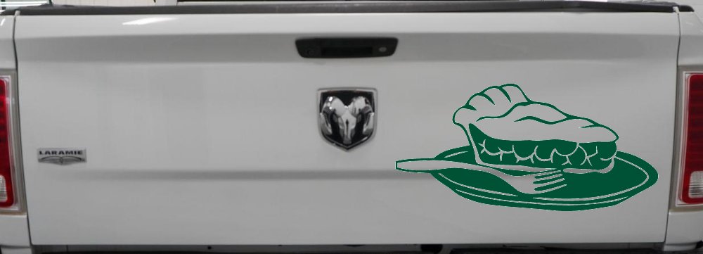 Slice of Pie Restaurant Window Lettering Business Car or Truck Window Vinyl Decal Sticker (Dark Green)