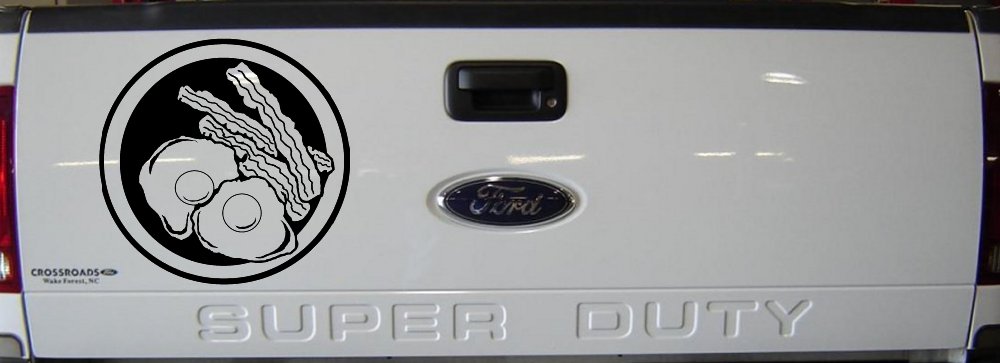 Bacon and Eggs Business Window Lettering Sign Car or Truck Window Vinyl Decal Sticker (Black)