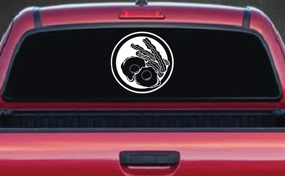 Bacon and Eggs Business Window Lettering Sign Car or Truck Window Decal Sticker