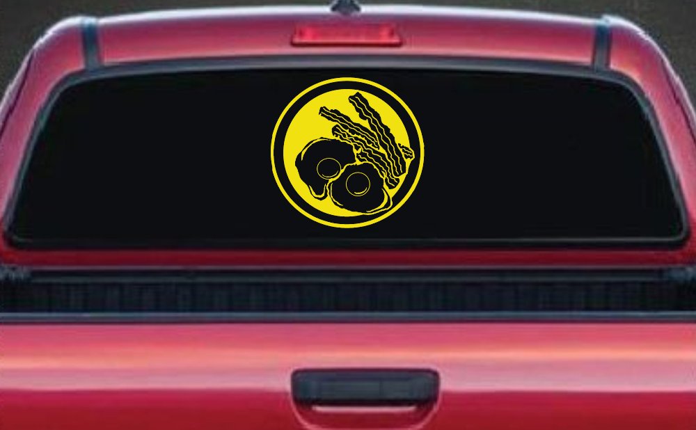 Bacon and Eggs Business Window Lettering Sign Car or Truck Window Decal Sticker