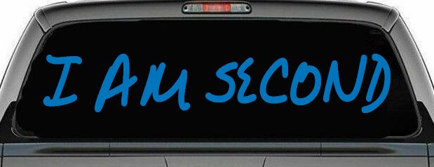 I Am Second Christian Car or Truck Window Vinyl Decal Sticker (Sky Blue)