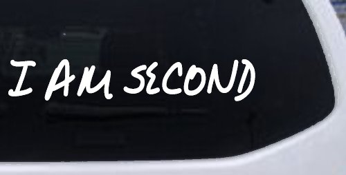 I Am Second Christian Car or Truck Window Vinyl Decal Sticker (White)