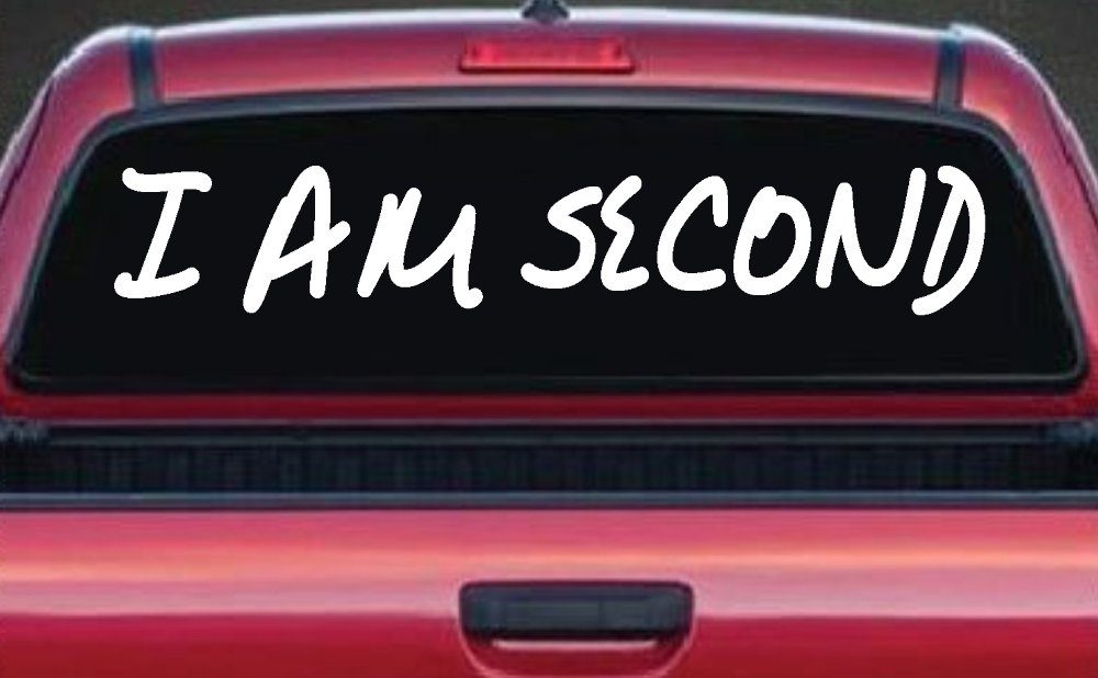 I Am Second Christian Car or Truck Window Vinyl Decal Sticker (White)