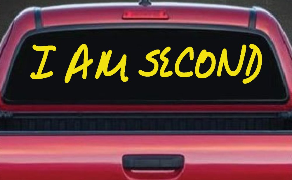 I Am Second Christian Car or Truck Window Vinyl Decal Sticker (Yellow)