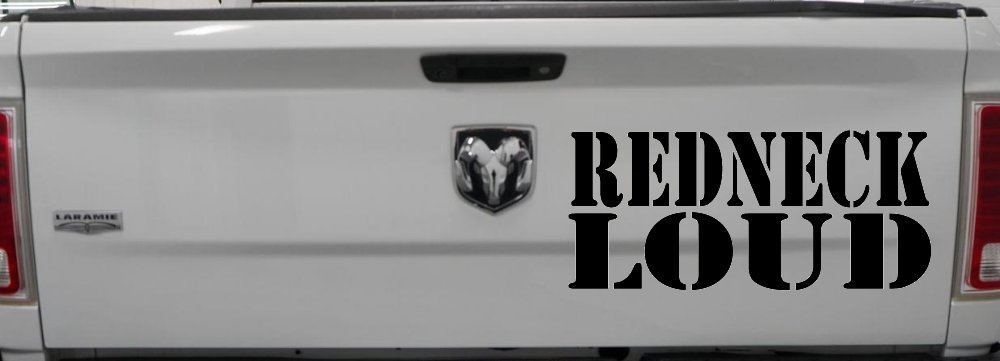 Redneck Loud Country Car or Truck Window Decal Sticker (Black)