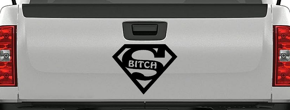 Super Bitch Girl or Woman Funny Car or Truck Window Decal Sticker (Black)
