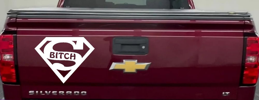 Super Bitch Girl or Woman Funny Car or Truck Window Decal Sticker (White)