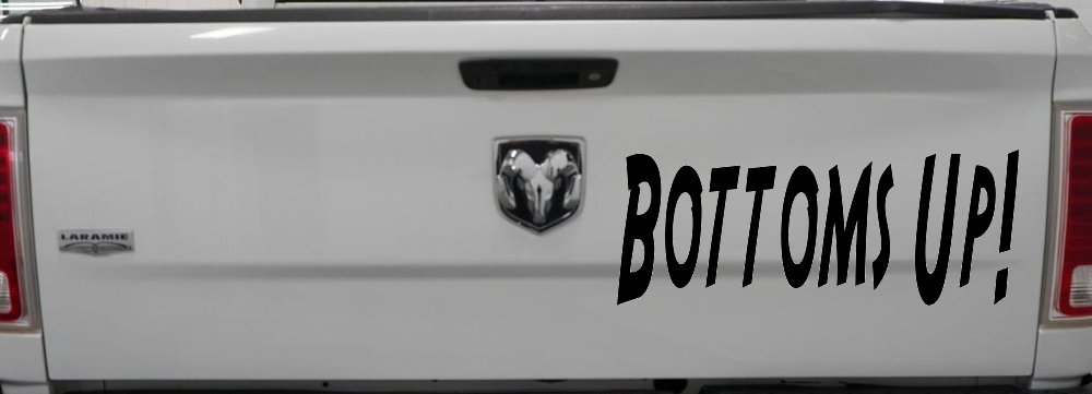 Bottoms Up Country Car or Truck Window Decal Sticker (Black)