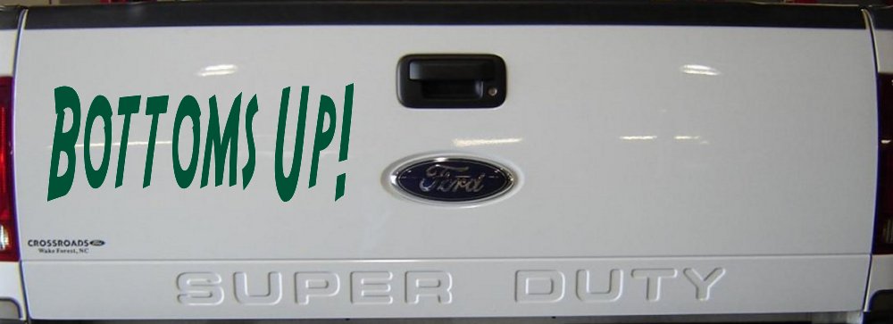Bottoms Up Country Car or Truck Window Decal Sticker (Dark Green)