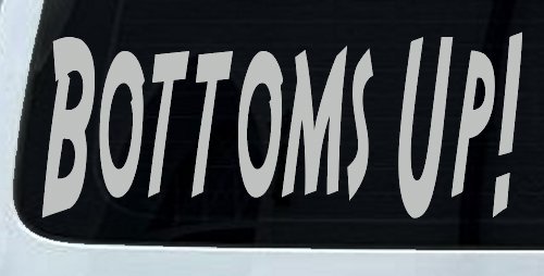 Bottoms Up Country Car or Truck Window Vinyl Decal Sticker (Light Gray)