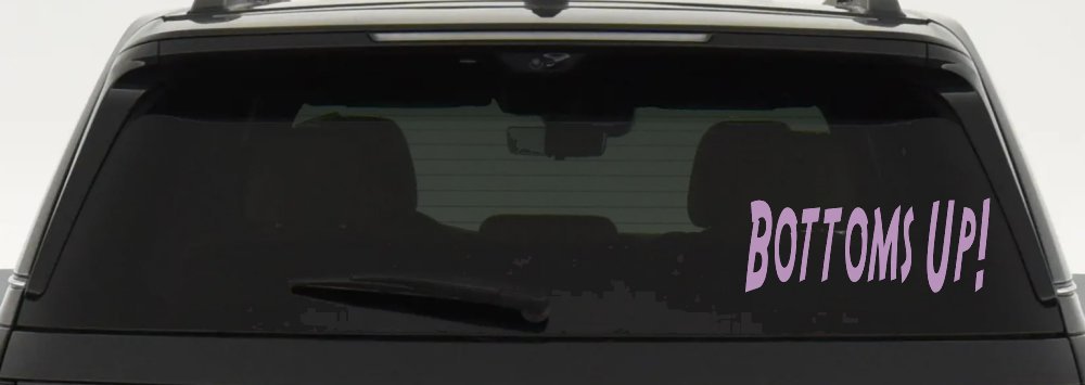 Bottoms Up Country Car or Truck Window Decal Sticker (Lilac)