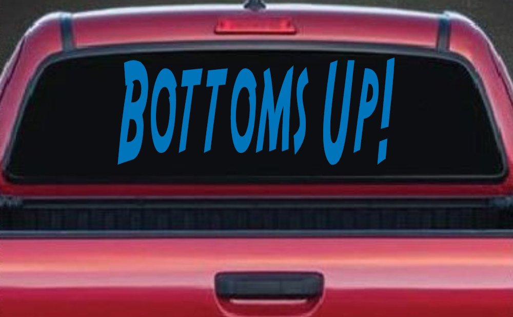 Bottoms Up Country Car or Truck Window Decal Sticker (Sky Blue)