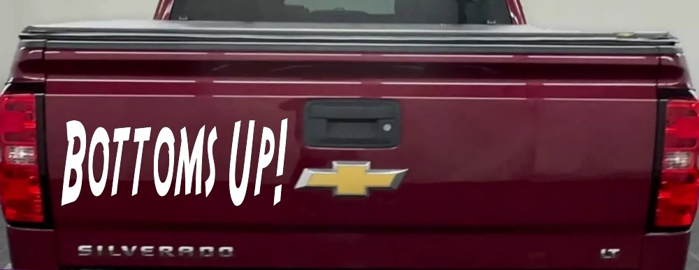 Bottoms Up Country Car or Truck Window Decal Sticker (White)