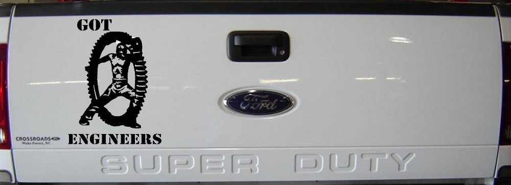 Got Engineers Car or Truck Window Vinyl Decal Sticker (Black)