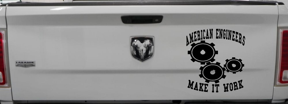 American Engineers Make It Work Car or Truck Window Decal Sticker (Black)