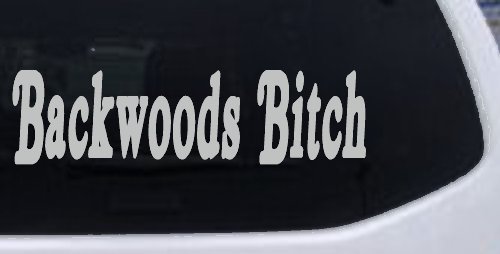 Backwoods Bitch Country Car or Truck Window Decal Sticker (Light Gray)