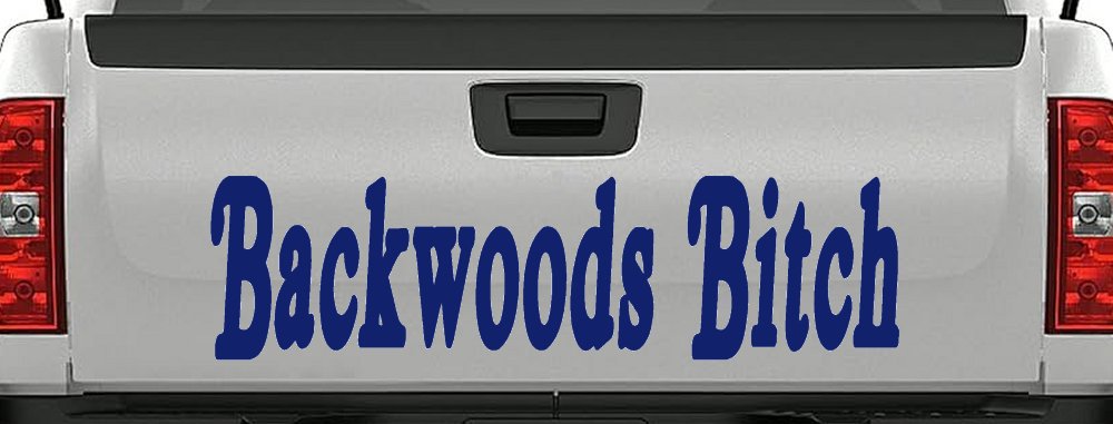 Backwoods Bitch Country Car or Truck Window Vinyl Decal Sticker (Navy)