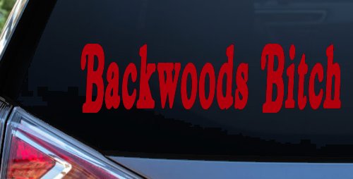 Backwoods Bitch Country Car or Truck Window Decal Sticker (Red)