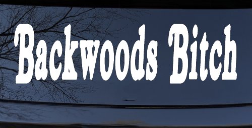 Backwoods Bitch Country Car or Truck Window Decal Sticker (White)