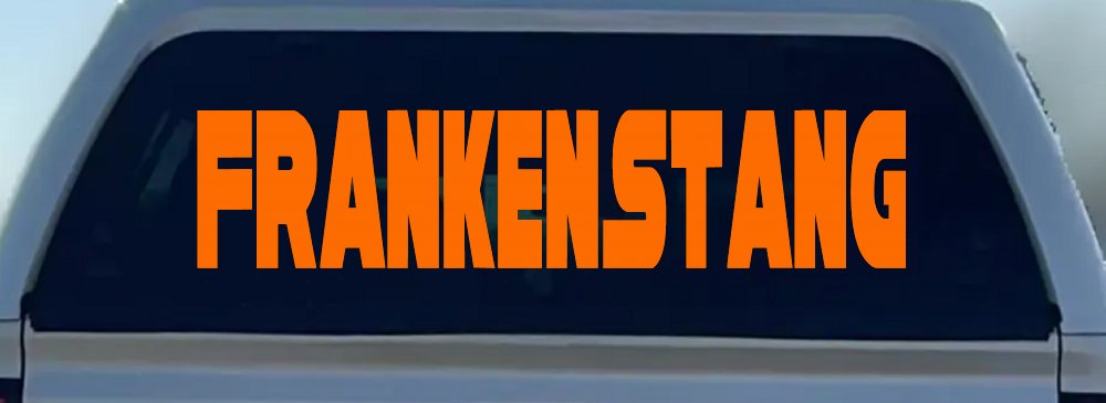 Frankenstang Car or Truck Window Vinyl Decal Sticker (Orange)