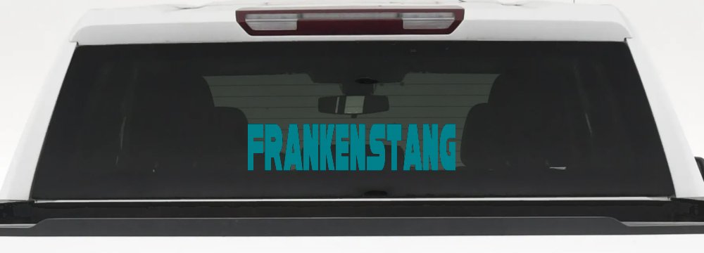 Frankenstang Car or Truck Window Decal Sticker (Turquoise Blue)
