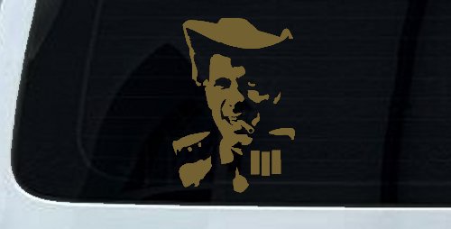 Hank III With Cigarette Car or Truck Window Decal Sticker (Gold)