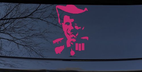 Hank III With Cigarette Car or Truck Window Decal Sticker (Hot Pink)