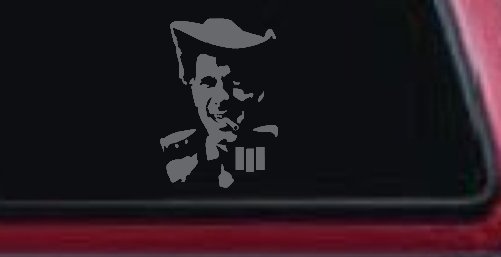 Hank III With Cigarette Car or Truck Window Decal Sticker (Silver)