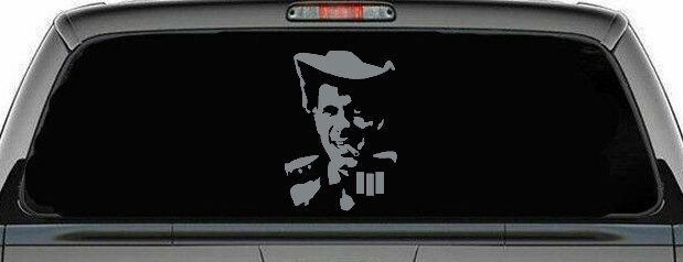 Hank III With Cigarette Car or Truck Window Decal Sticker (Telegrey)